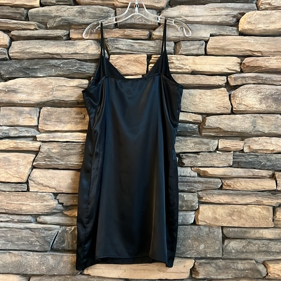 EXPRESS Black Satin Slip Dress Size L/XL - Picture 5 of 5